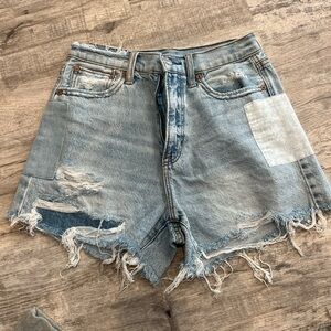 American Eagle Outfitters Light Blue Distressed Jean Shorts